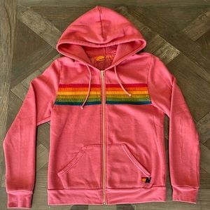 Aviator Nation Pink 6 stripe Hoodie size M